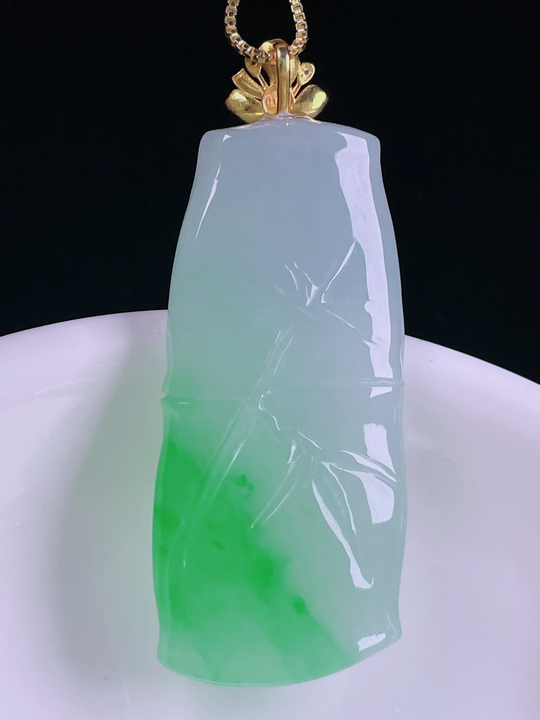 ️冰绿节节高升，老种起光，细底通透，尺寸：48.5裸石42/19.3/6mm0620