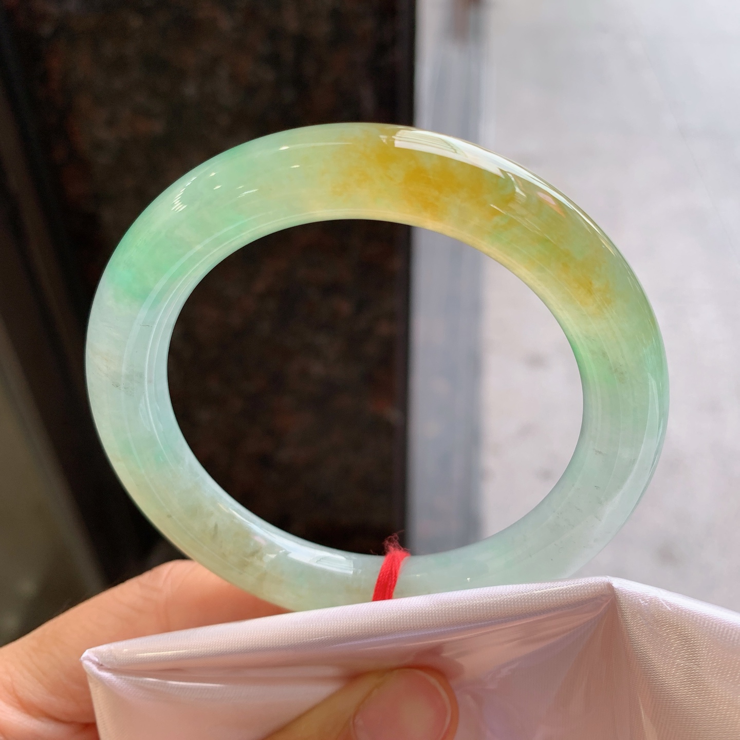 圆条冰双彩 无裂 尺寸：55.2/10.5 特色料子