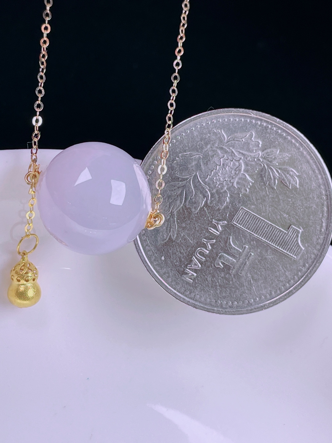 ️冰紫路路通锁骨链，老种起光，细底通透，尺寸：裸石13mm