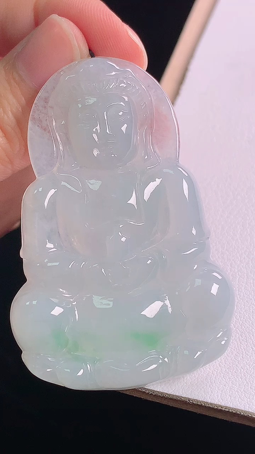 ️冰飘绿观音，无裂，尺寸:54.9-37.1-5.8mm 16