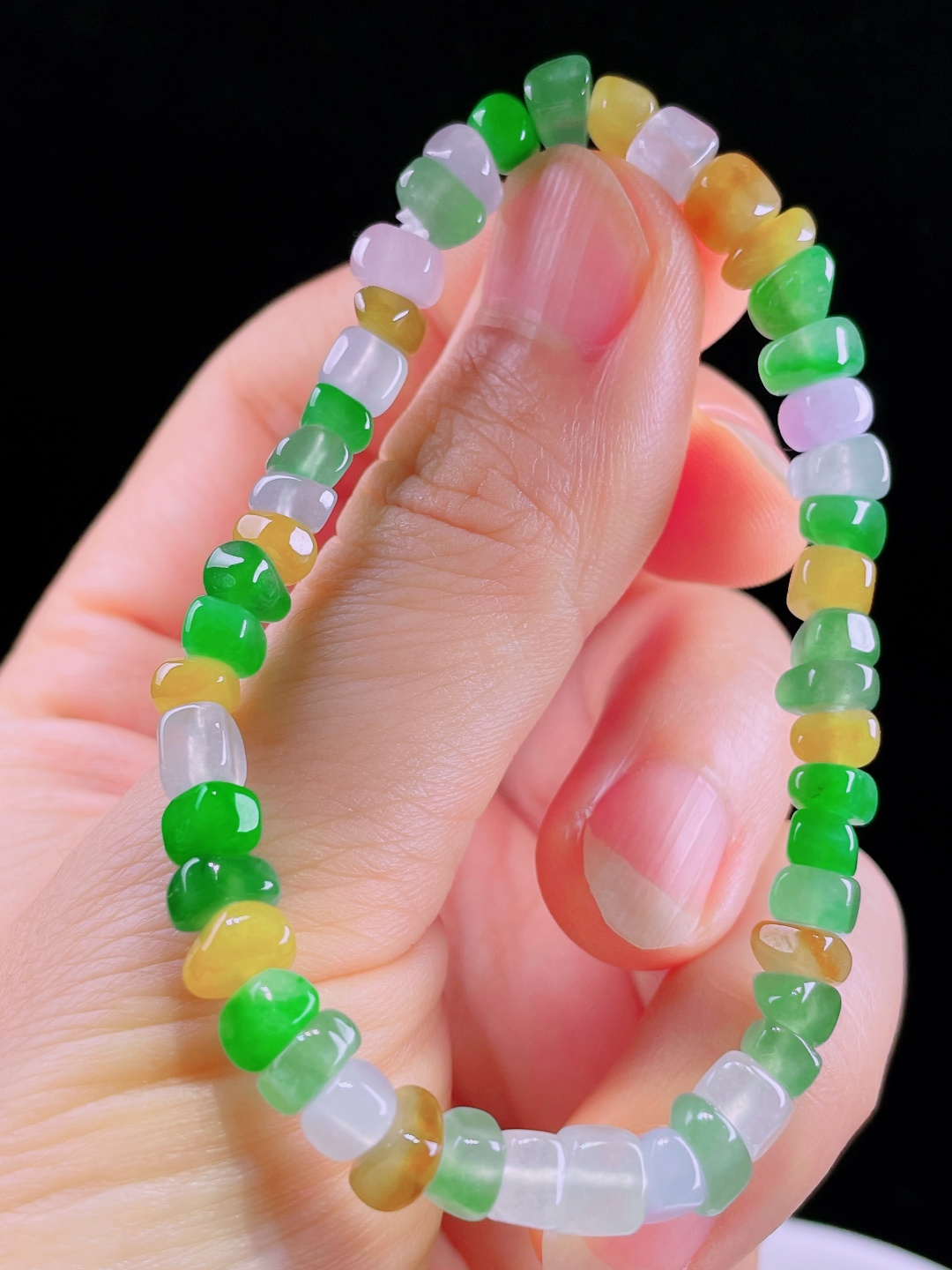 ️多彩手串，老种起光，细底通透，尺寸：7.3mm0621
