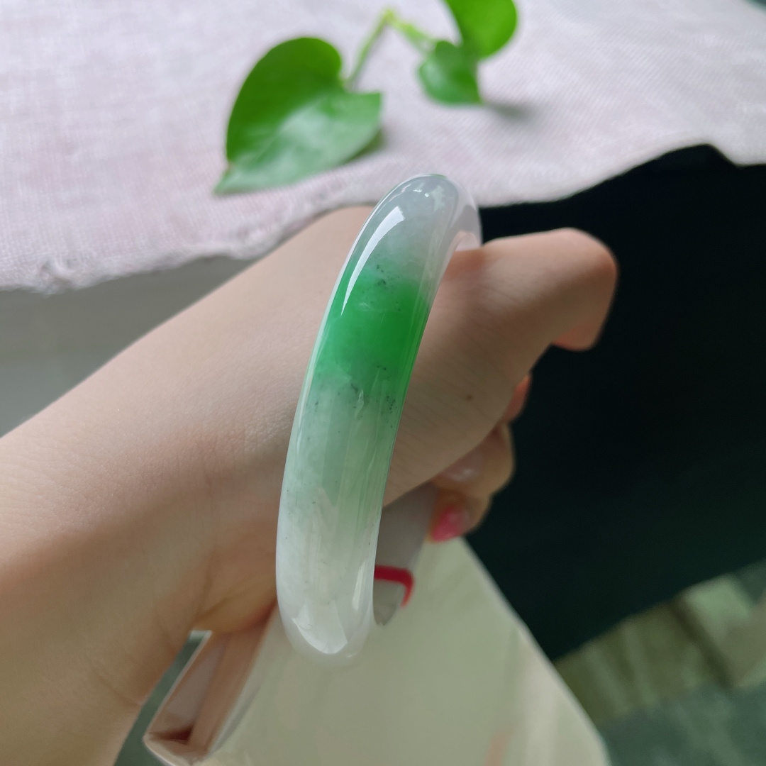 飘绿正圈，冰润细腻，色系甜美，清雅，种老，有纹，ss53783a