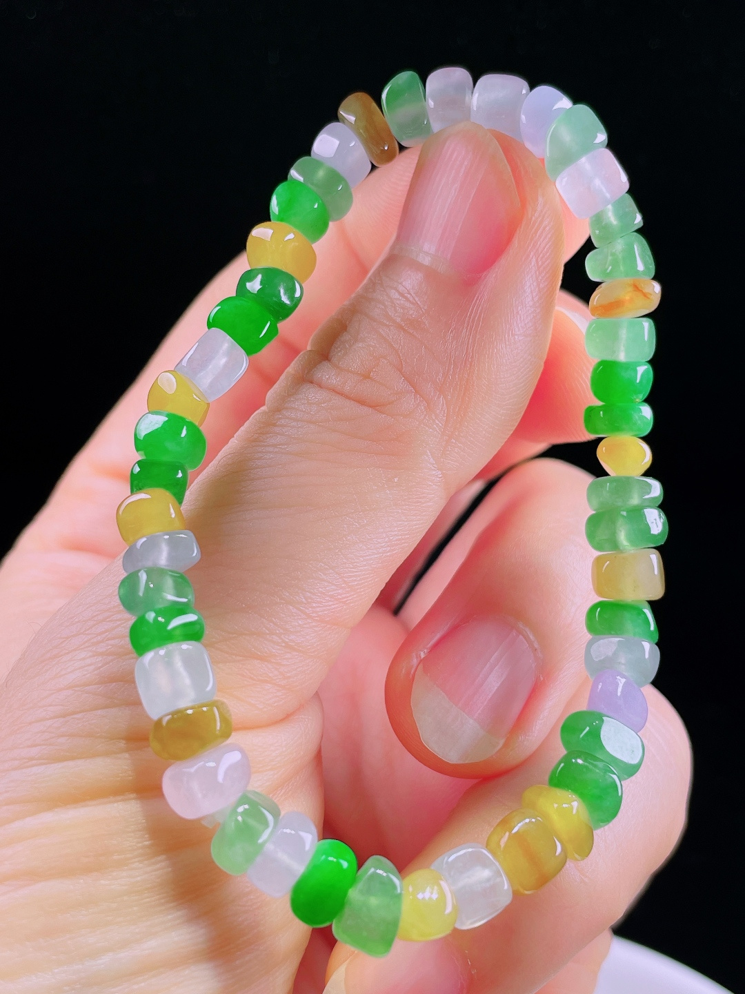 ️多彩手串，老种起光，细底通透，尺寸：7.3mm0621