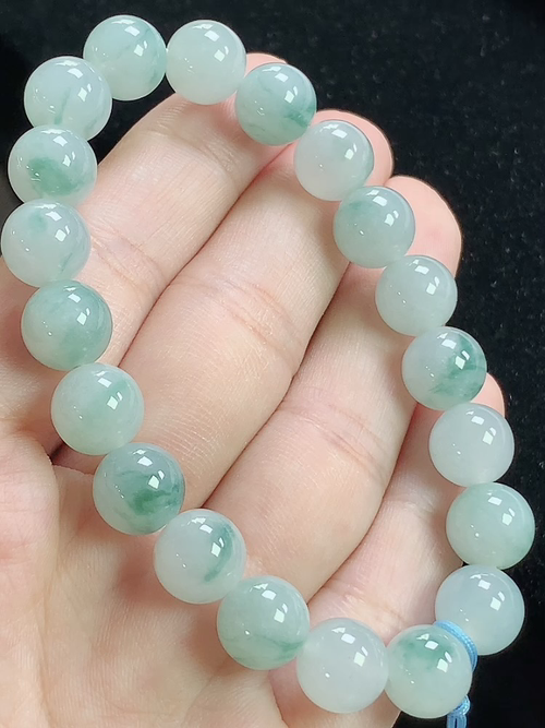 飘花玉珠手串，尺寸9.5mm，L21zg9