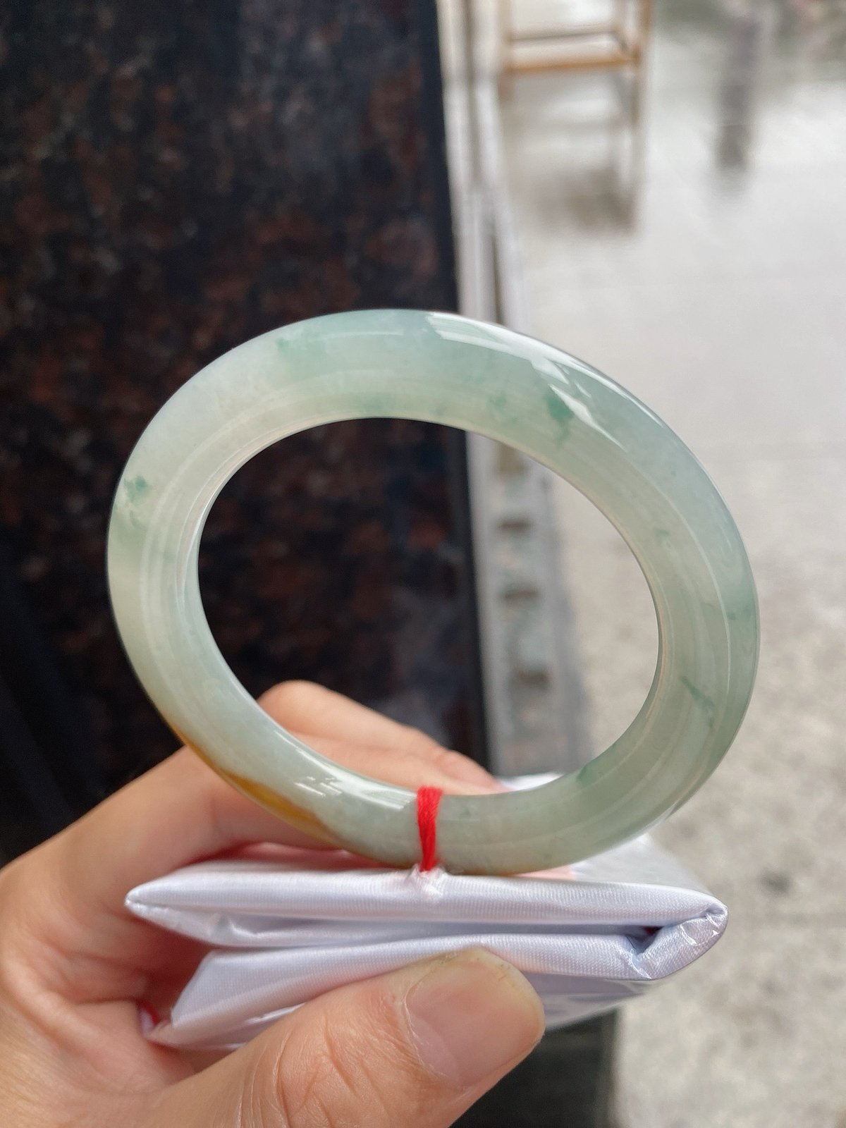 圈口53.6-9.5-10.2     【蜜糖黄飘花圆条手镯】圈口53   54可戴