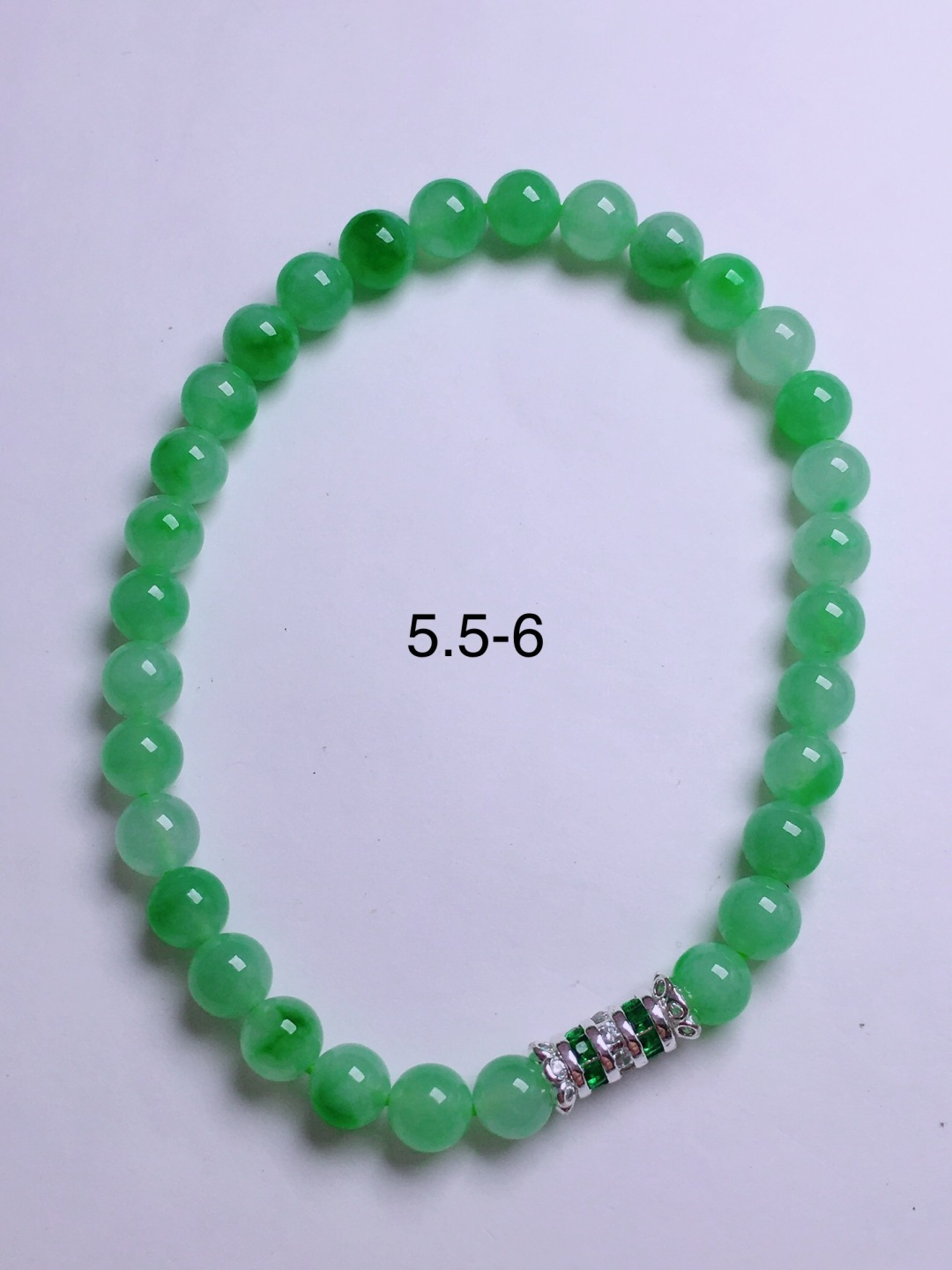️绿珠子手串，晶莹剔透，新颖时尚，5.5-6
