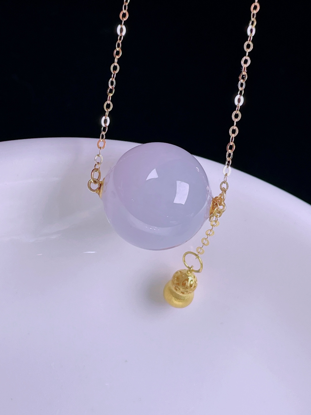 ️冰紫路路通锁骨链，老种起光，细底通透，尺寸：裸石13mm