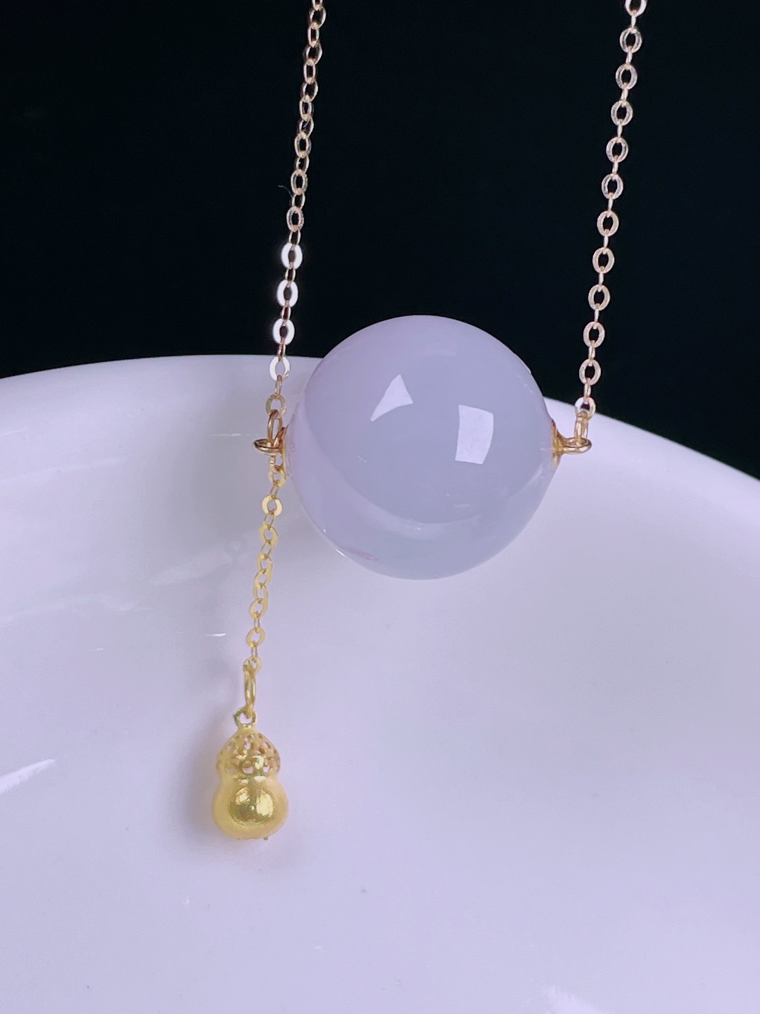 ️冰紫路路通锁骨链，老种起光，细底通透，尺寸：裸石13mm