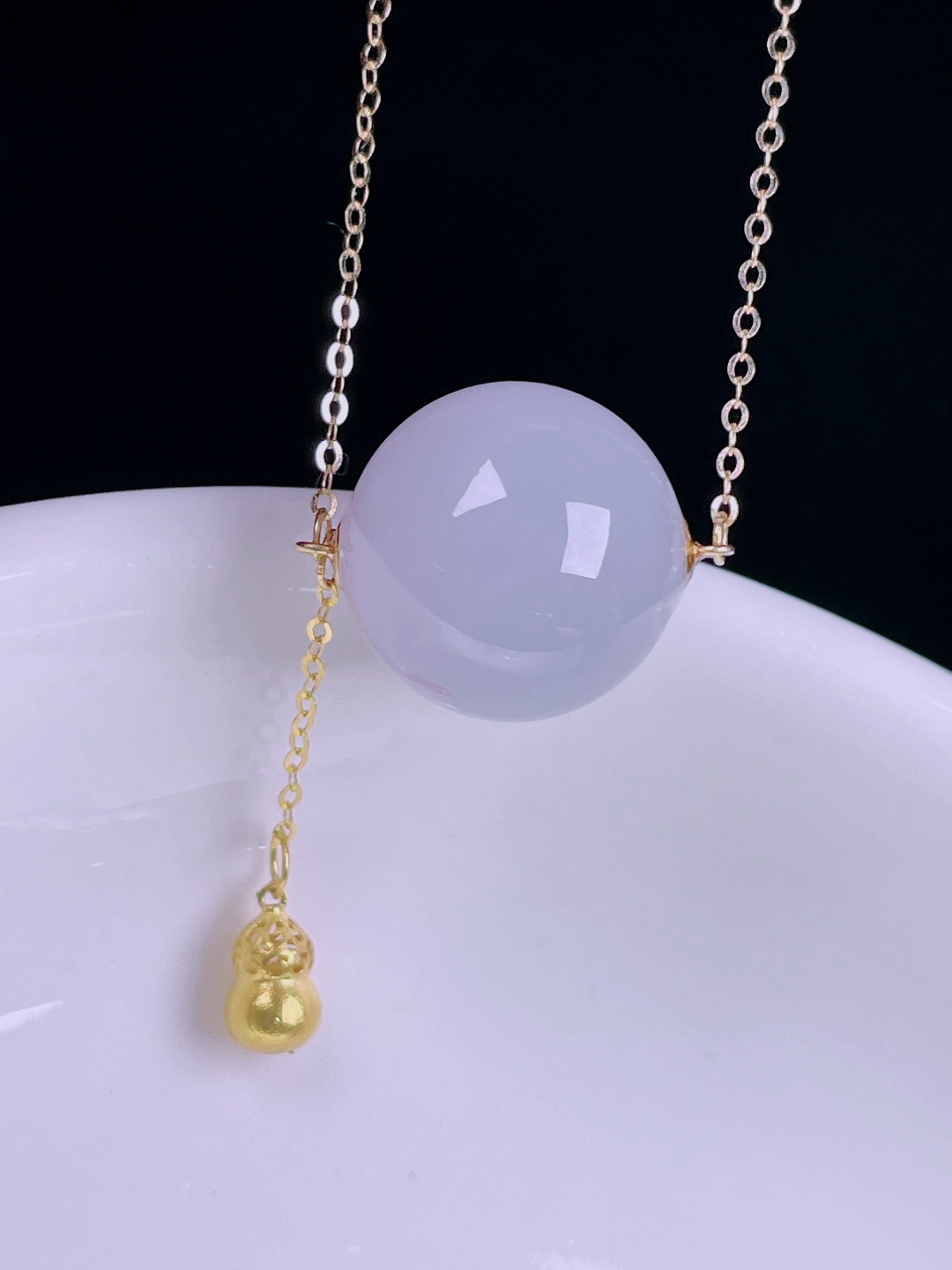 ️冰紫路路通锁骨链，老种起光，细底通透，尺寸：裸石13mm