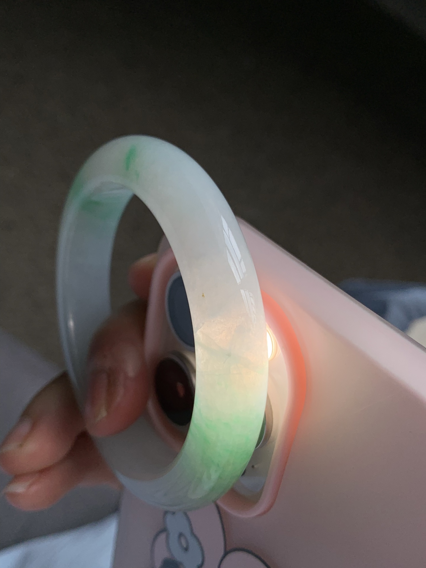 正圈53 54【编码】AF062087细糯飘绿，水润，种老，细腻，打灯有棉纹