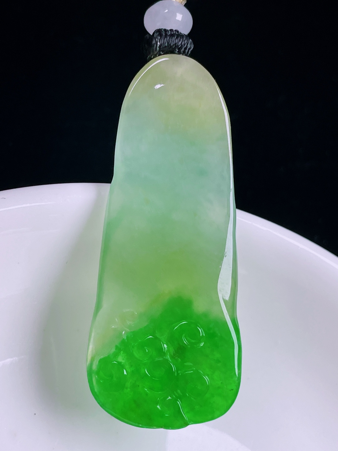 ️黄加绿钟馗，老种起光，细底通透，尺寸：43.5/18/4.8mm0622
