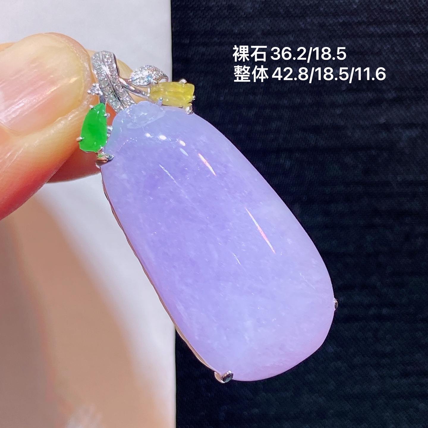 ️阳绿福瓜吊坠,无裂,18k金镶嵌,超值性比，42.8-18.5-11.6