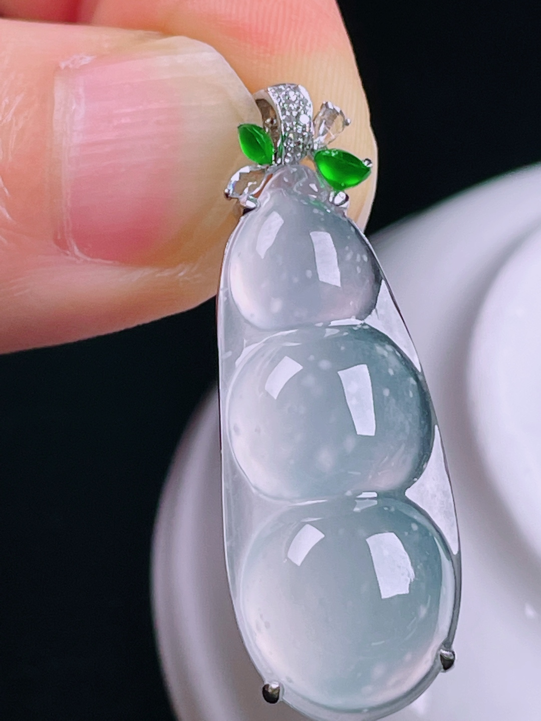 ️高冰福豆，老种起光，细底通透，尺寸：38.5/13.4/7.8裸石33/13.6/7mm0622
