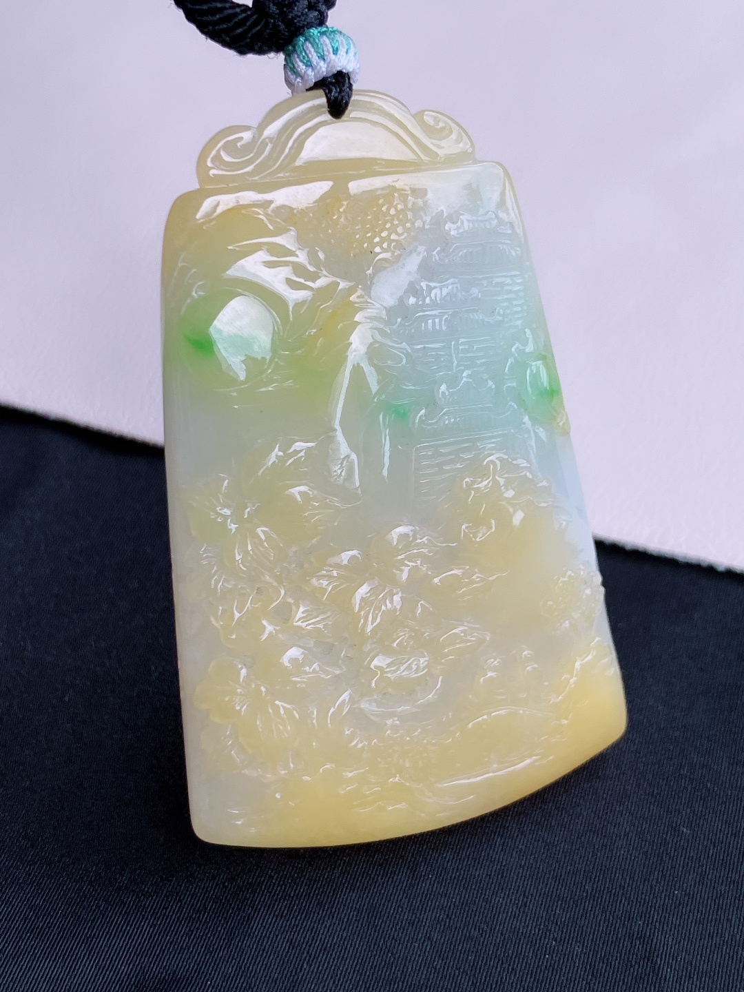 ️三彩山水牌，意境美，尺寸56.8/36/8/自然光实拍