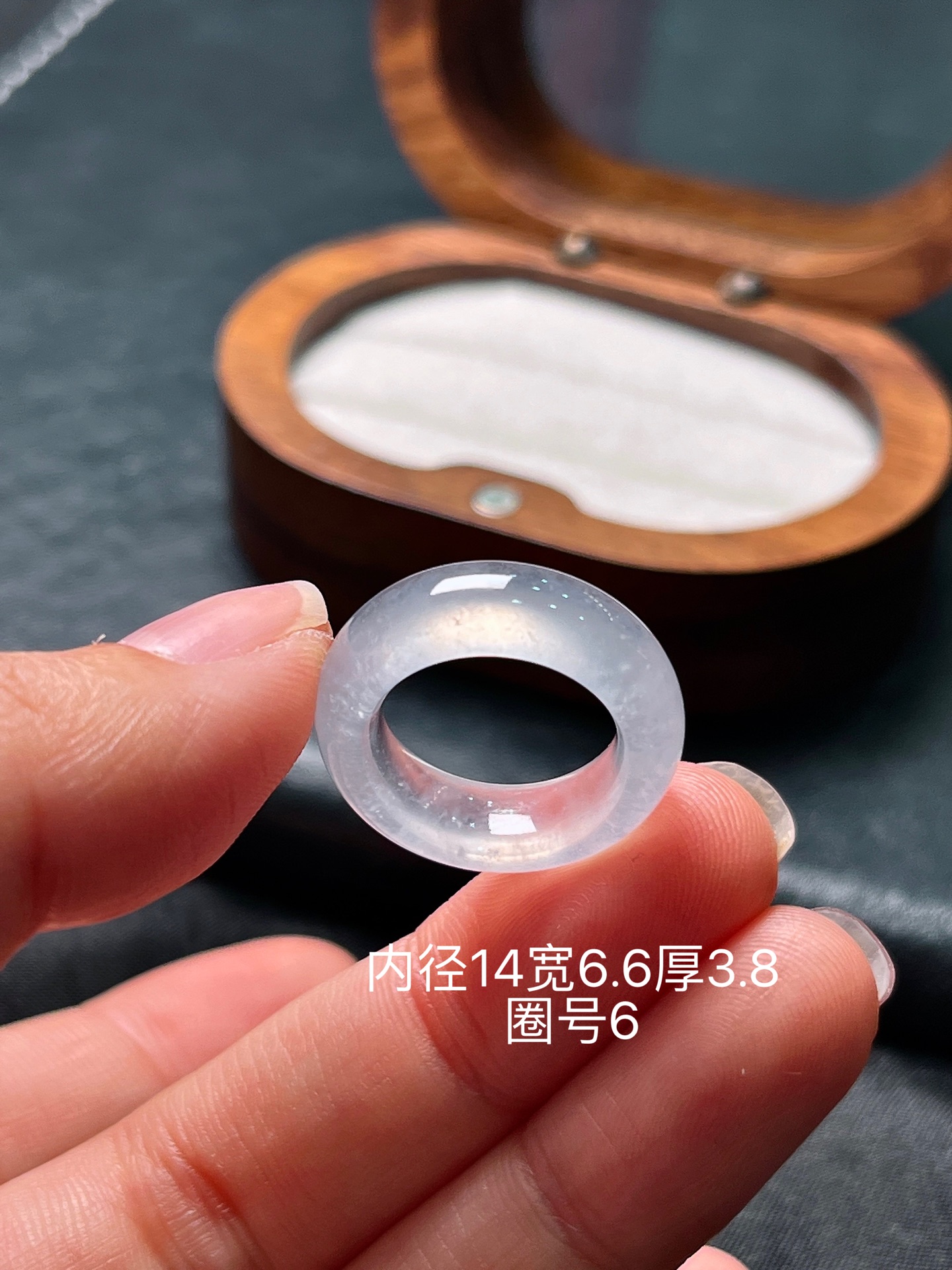 天然翡翠 尾戒 圈号6 14-6.6-3.8