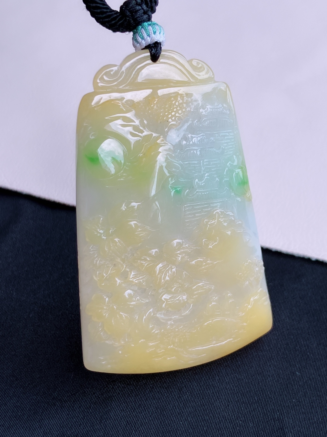 ️三彩山水牌，意境美，尺寸56.8/36/8/自然光实拍