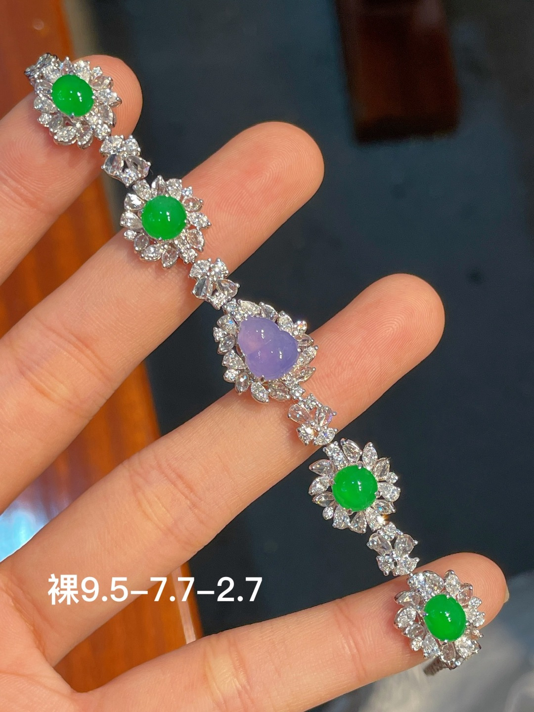 葫芦手链 ，18k金镶嵌 强烈推荐，9.5-7.7-2.7