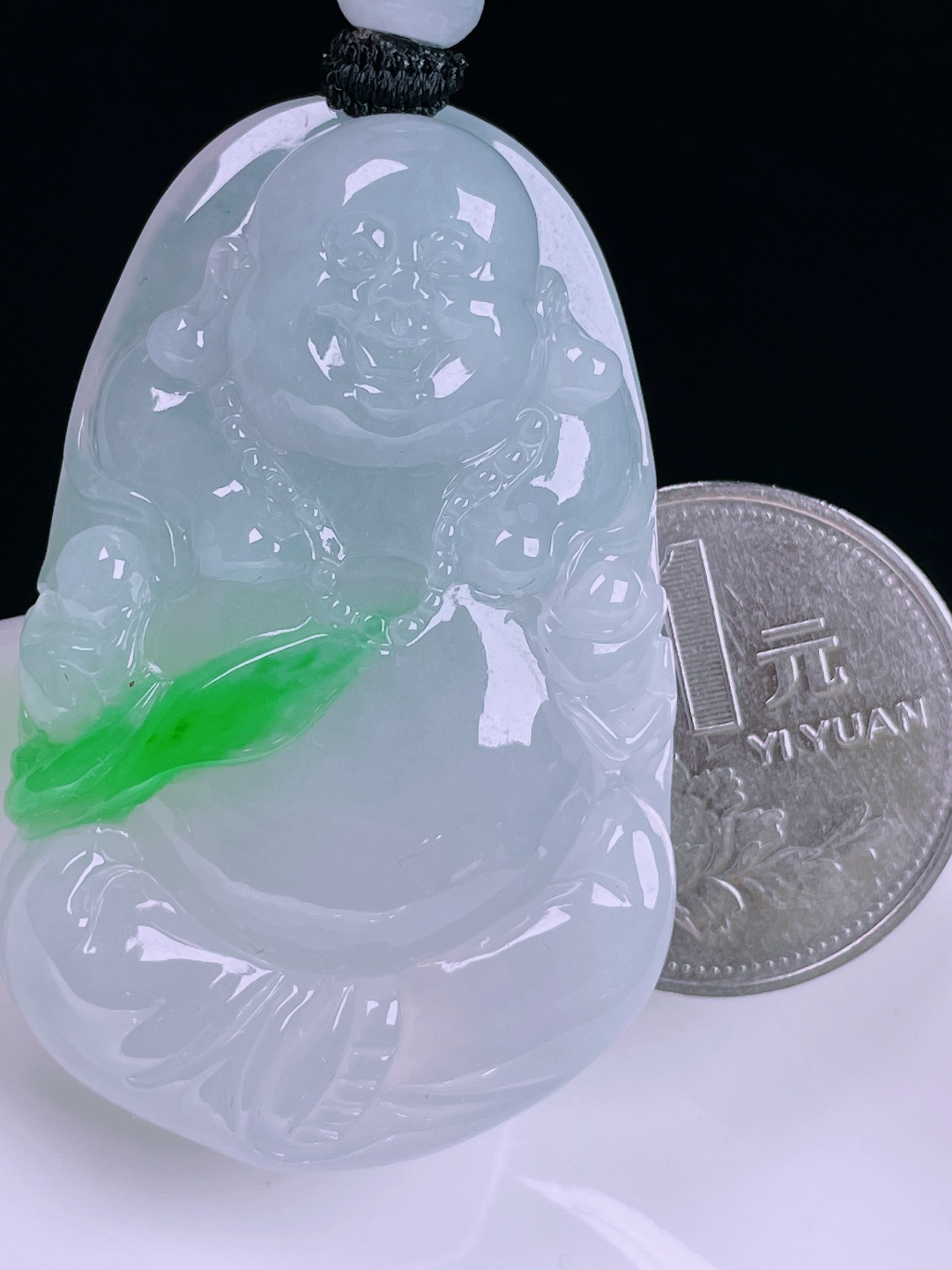 ️冰绿布袋佛，老种起光，细底通透，尺寸：49/31.4/8.9mm0622