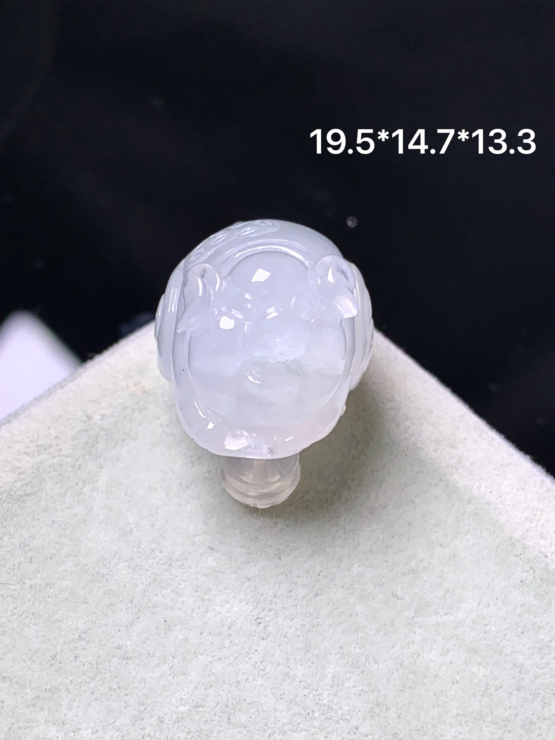 镶嵌款 冰种貔貅吊坠 玉质细腻 色泽艳丽清新 整体尺寸19.5*14.7*13.3 f4