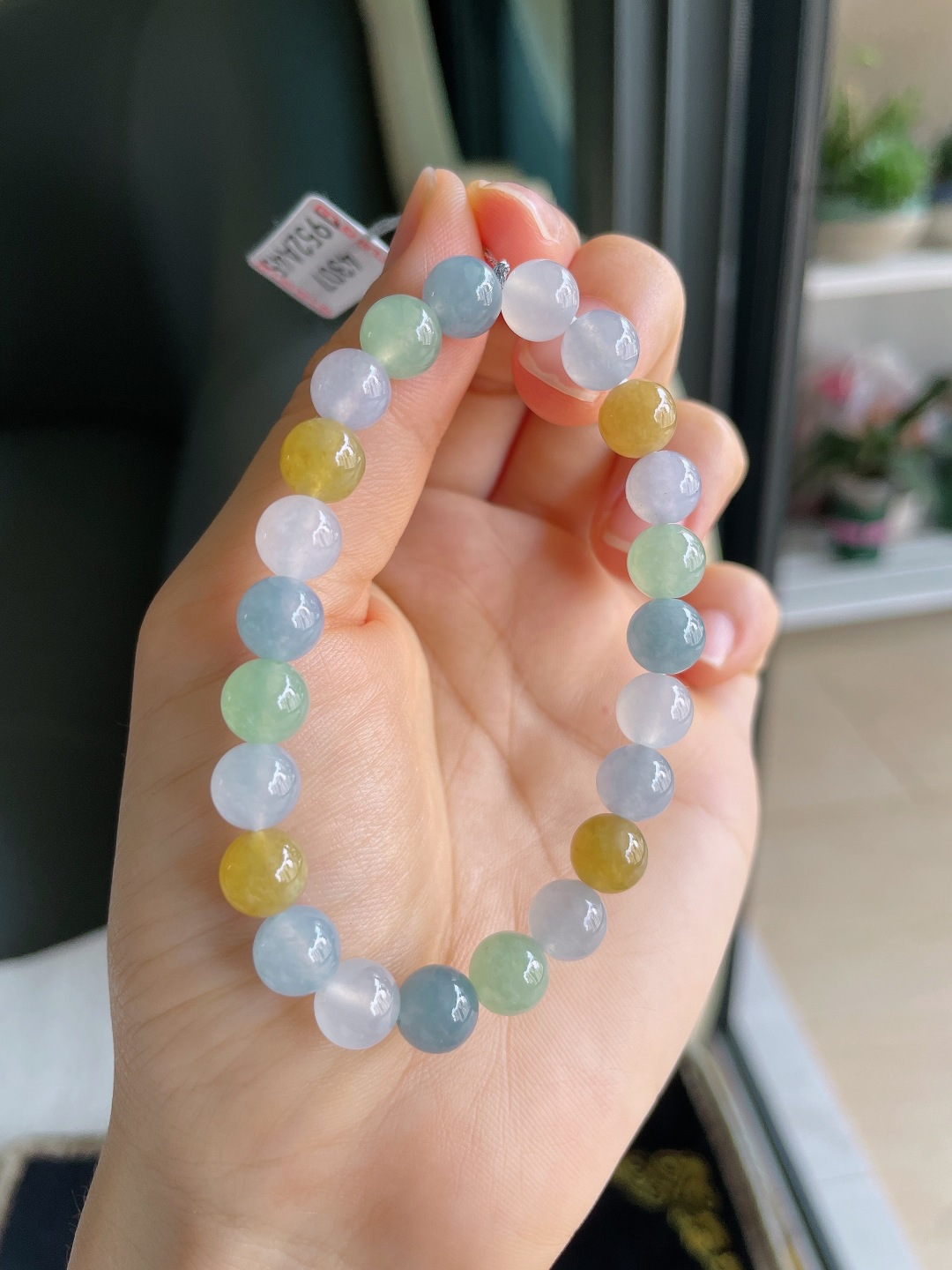 ️，天然翡翠A货，冰多宝手串，尺寸：7.8mm。【编4307】
