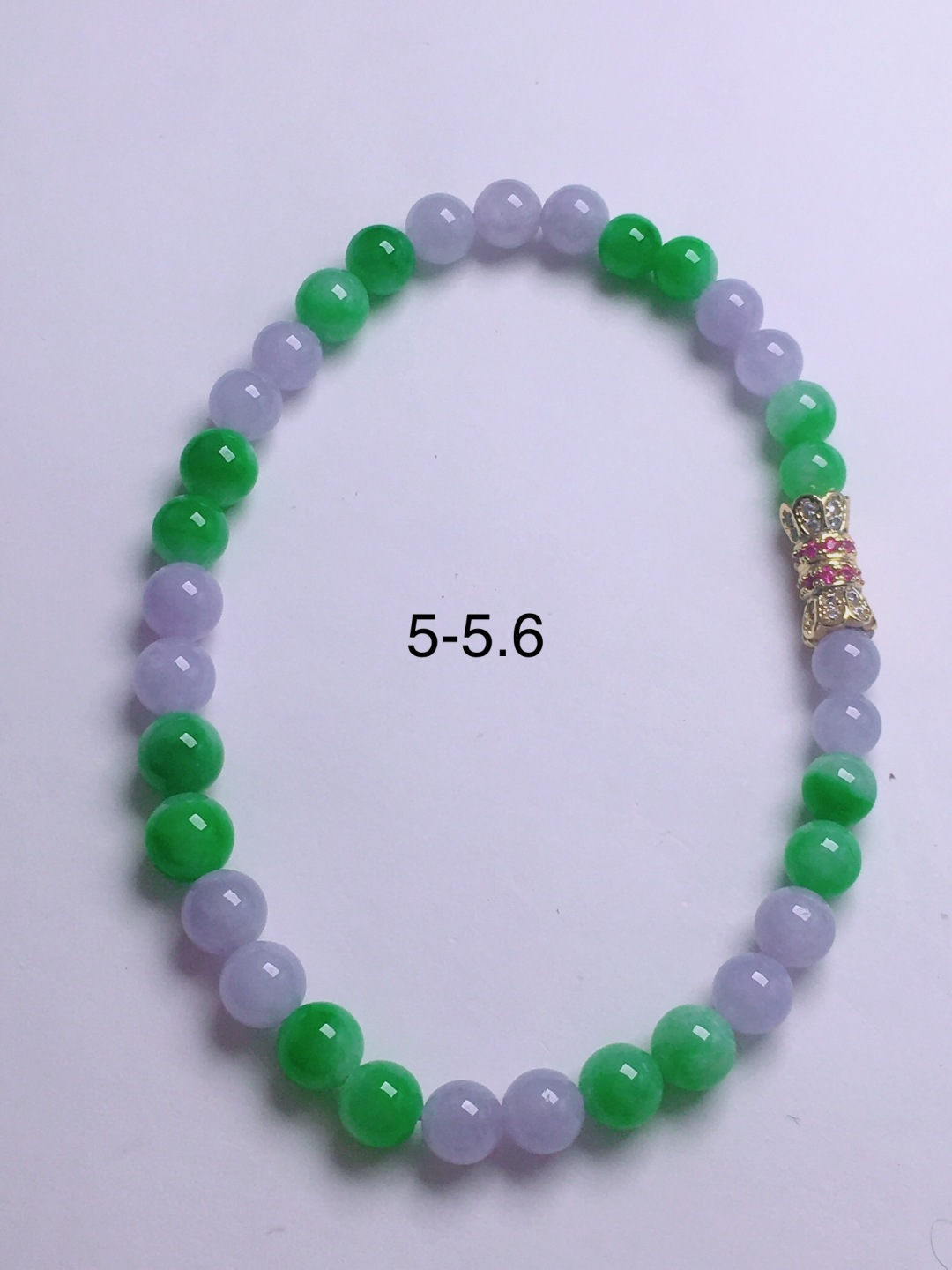 ️高冰绿紫珠子手串，晶莹剔透，新颖时尚，5-5.6