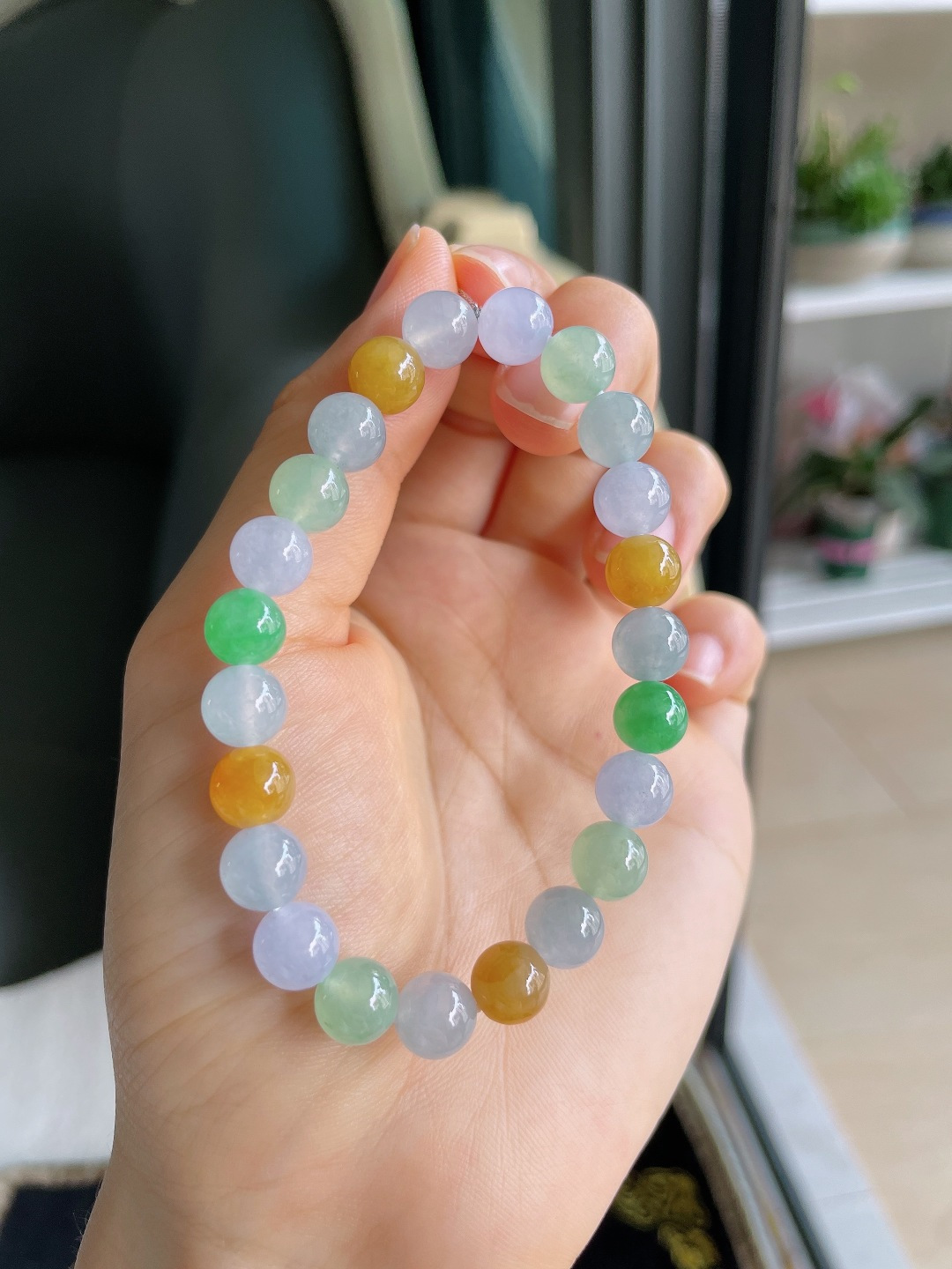 ️天然翡翠A货，冰多宝手串，尺寸：7.8mm。【编4304】