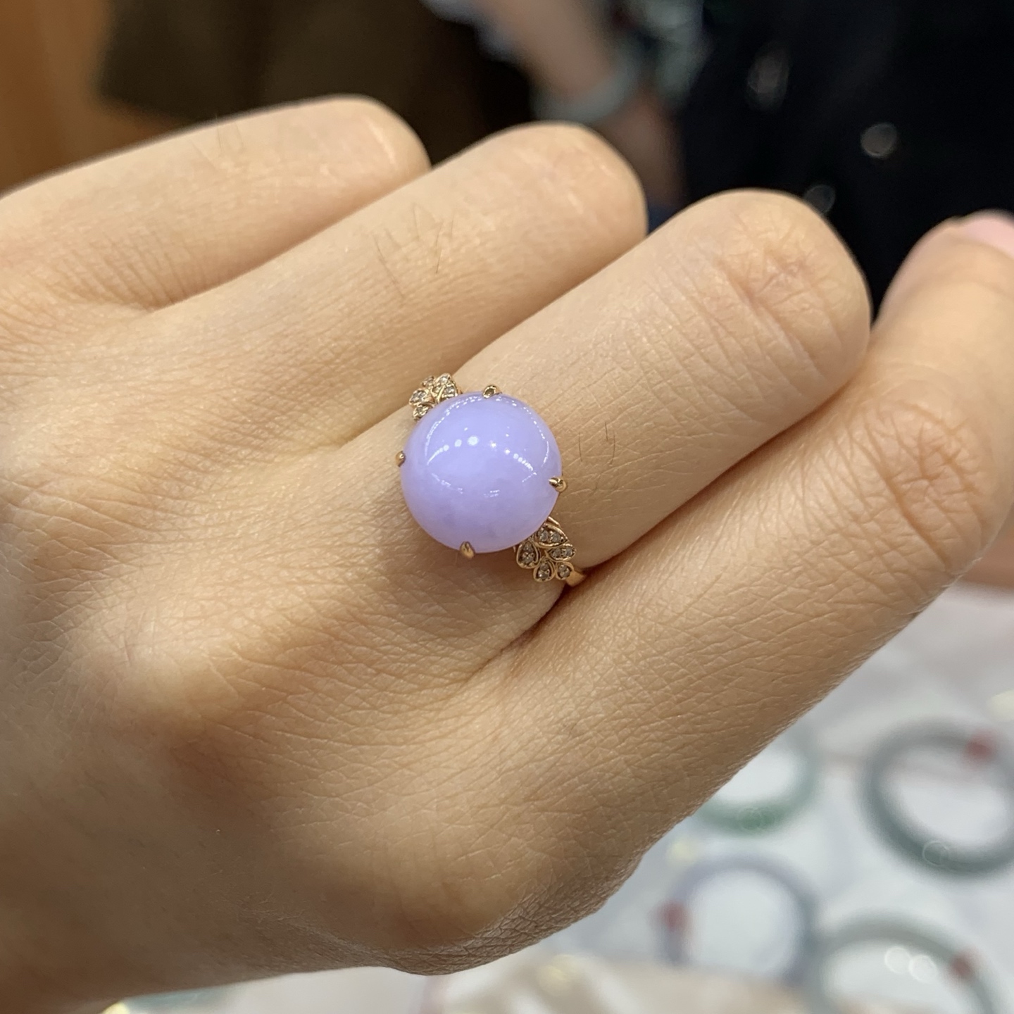 062210MX 蛋面翡翠戒指 尺寸11-8