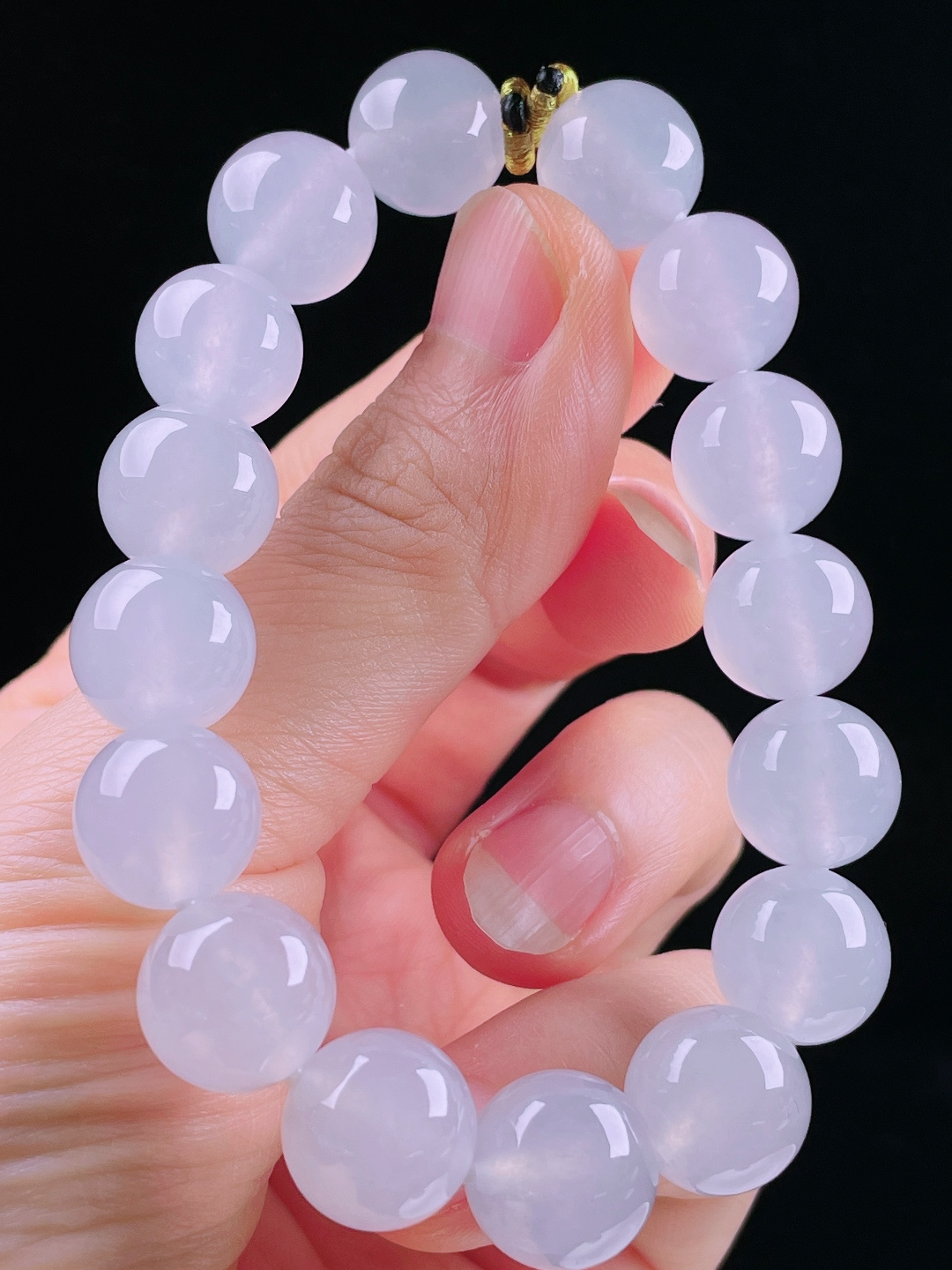 ️冰种手串，老种起光，细底通透，尺寸：12.8mm0623