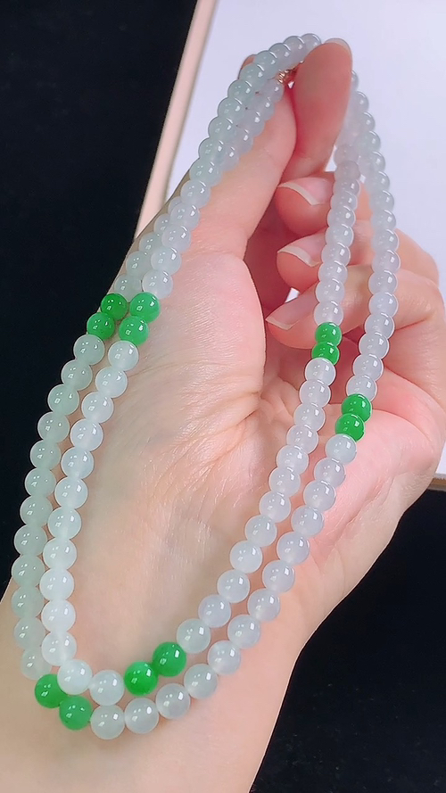 ️双色项链，尺寸:5.4-5.4mm 17