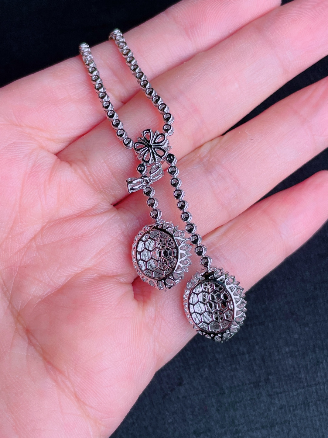 ️绿紫蛋面项链，晶莹剔透，新颖时尚，8.5-5
