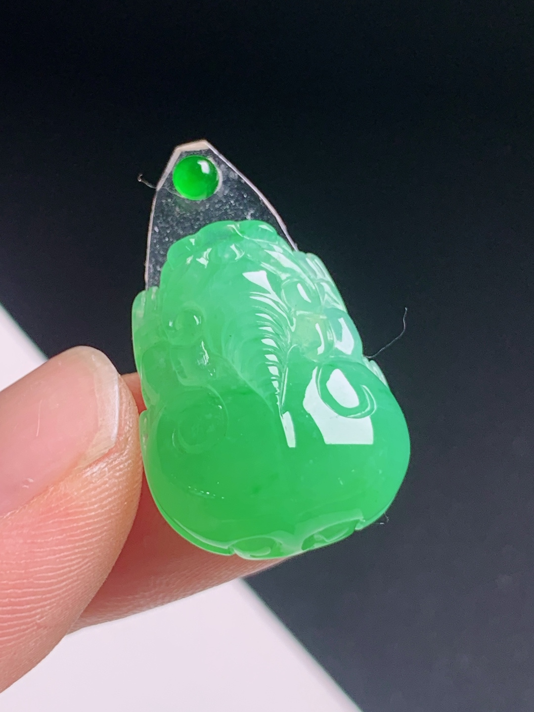 阳绿貔貅裸石，色匀饱满水润起光，招财瑞兽质感拉满 裸石21.1-16.1-8 130622