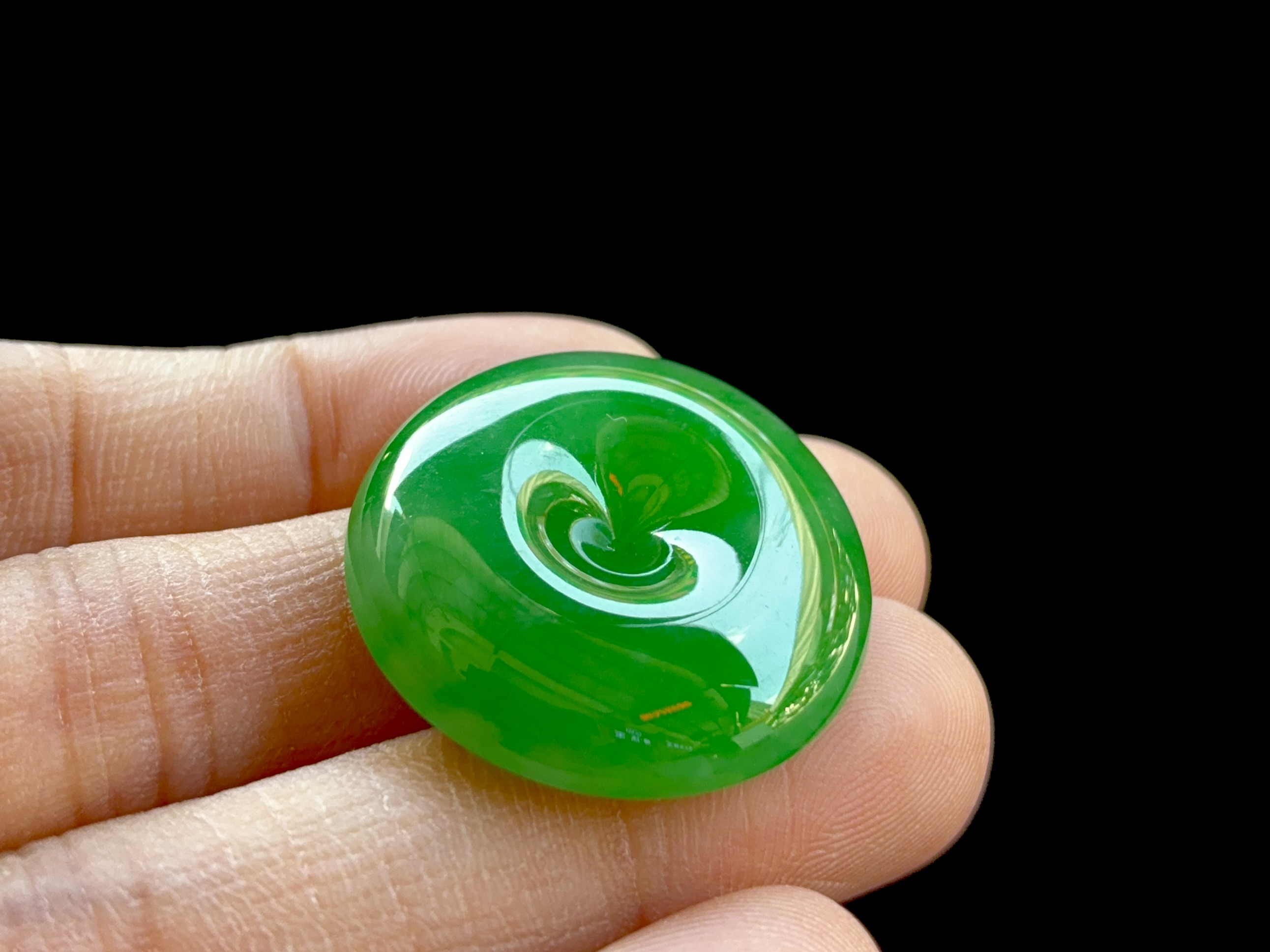 ️ 【满绿平安扣】 尺寸：26×5.2mm 满绿匀净，圆润纳福