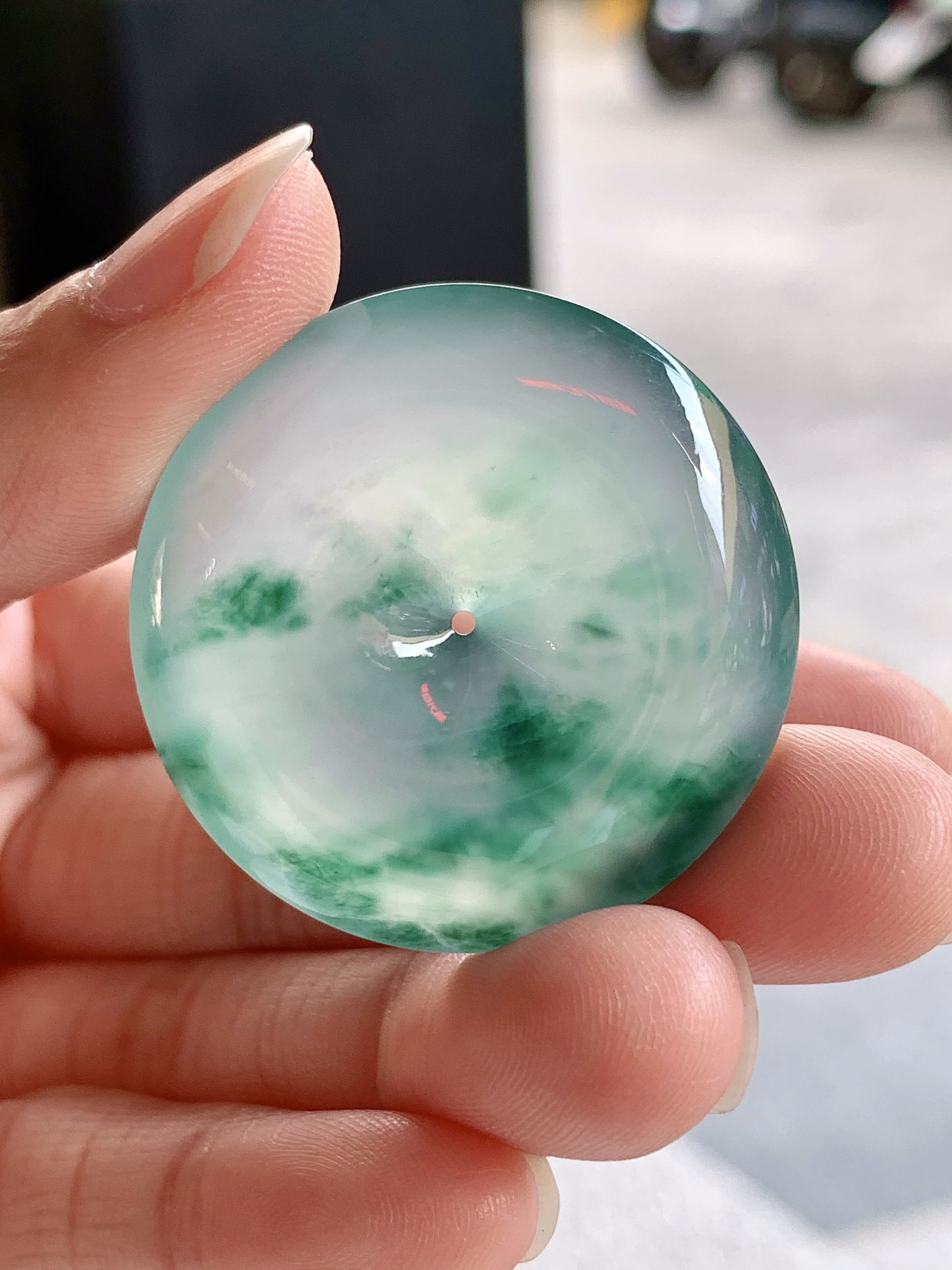 ️ 【飘彩平安扣】 尺寸：35.4×7mm 飘彩灵动，平安顺遂蕴福