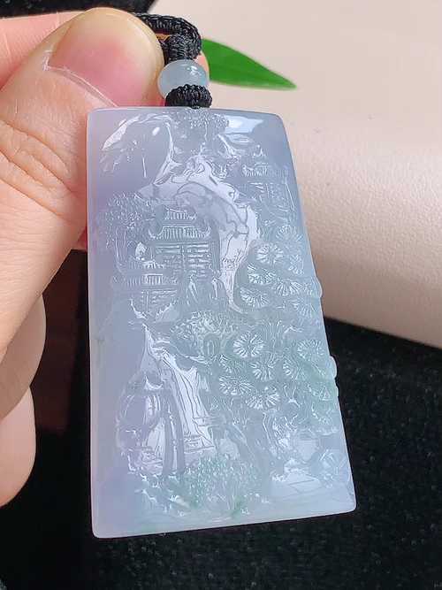 ️ 山水牌，无裂，尺寸54.1-35.6-6.0mm，包A附证书