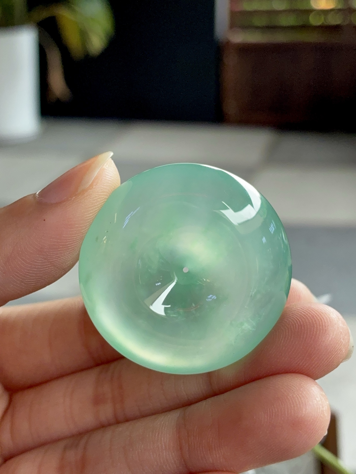 ️ 【冰绿平安扣】 尺寸：34.5×10mm 冰润沁绿，平安顺遂