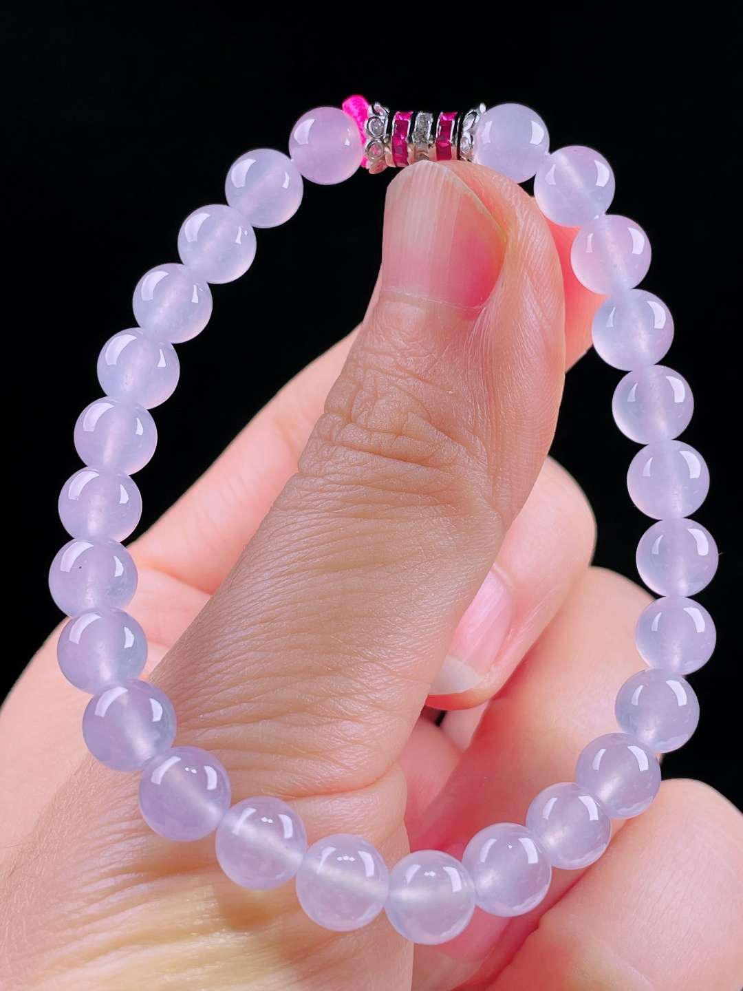 冰紫手串，老种起光，细底通透，尺寸：7.2mm0623