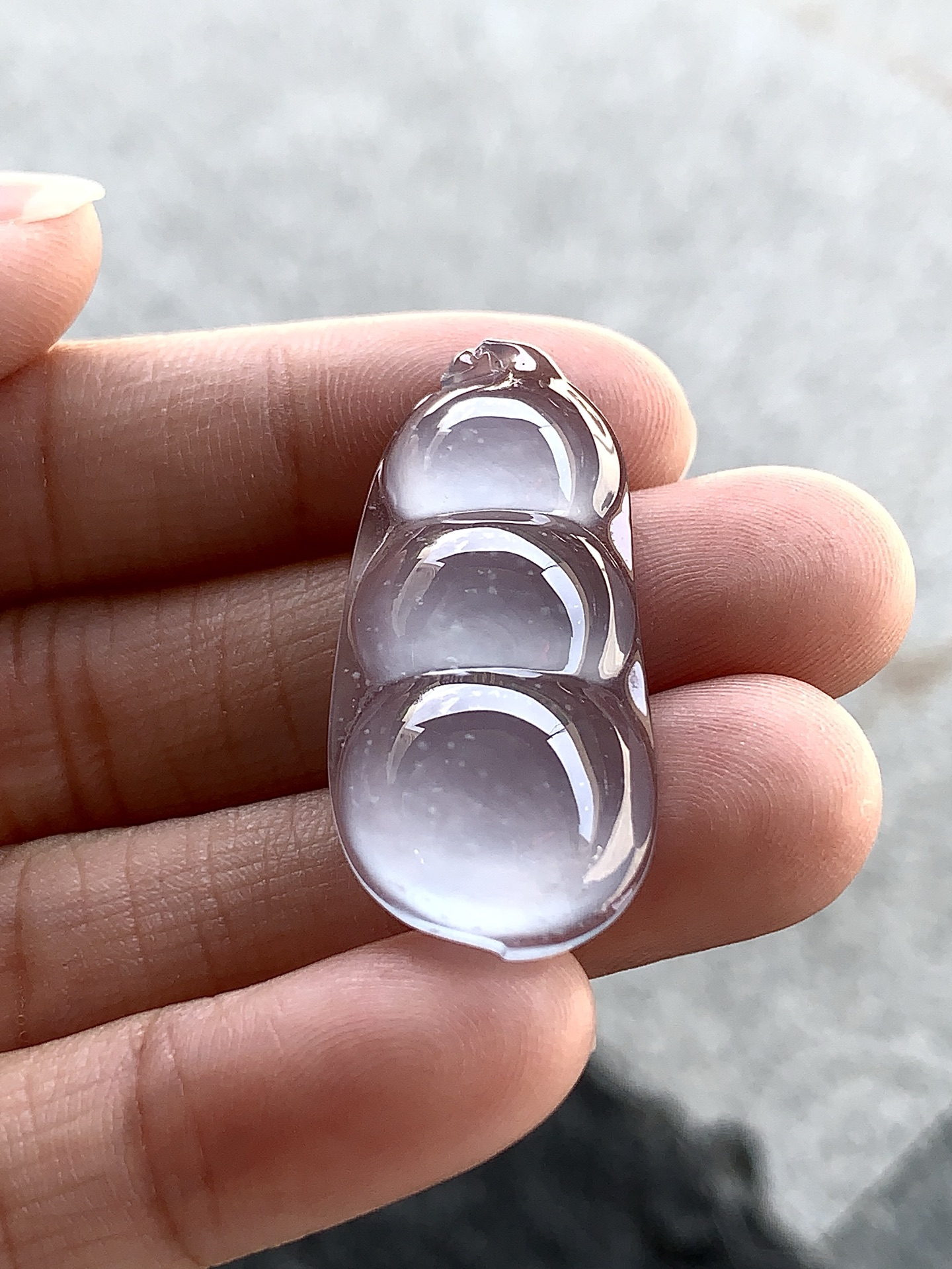 ️ 【冰种福豆】 尺寸：34.2×15.7×5.7mm 冰透莹润，福运绵长