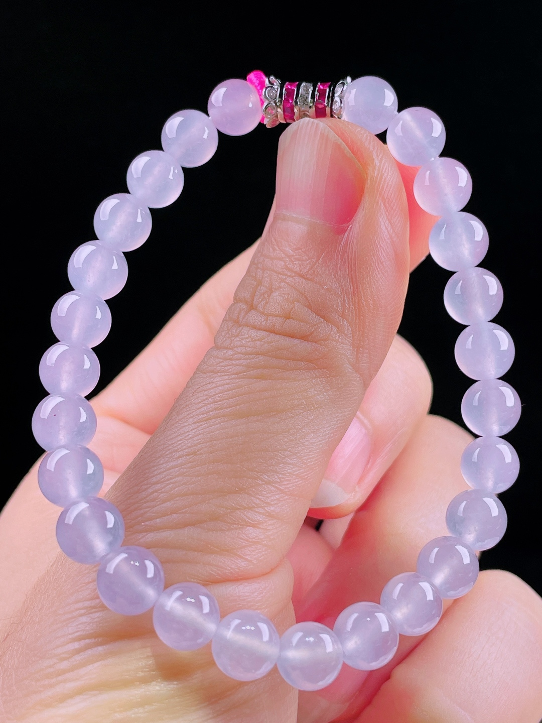 冰紫手串，老种起光，细底通透，尺寸：7.2mm0623