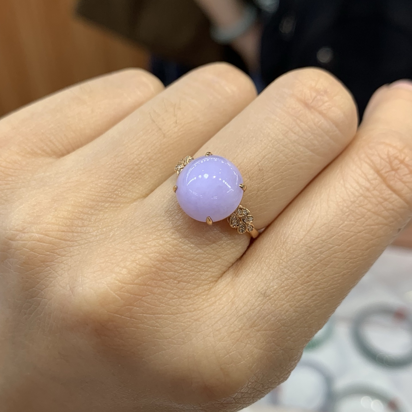 062210MX 蛋面翡翠戒指 尺寸11-8