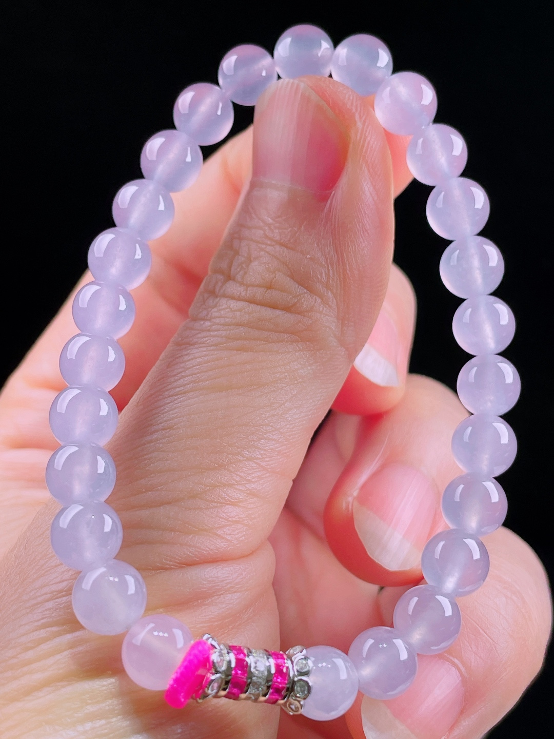 冰紫手串，老种起光，细底通透，尺寸：7.2mm0623
