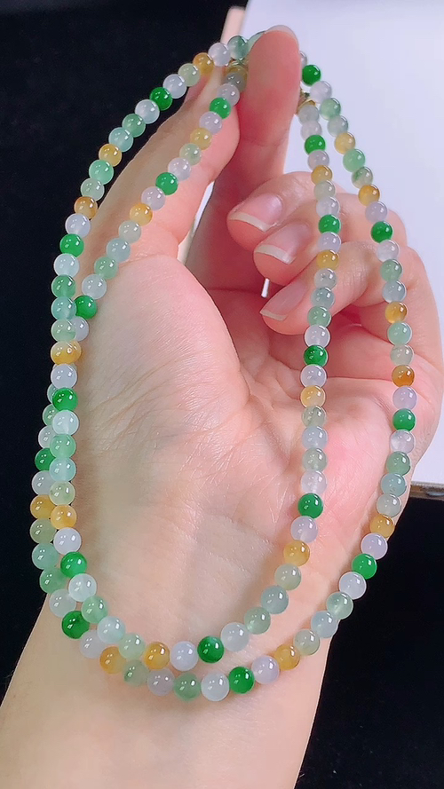 ️多彩项链，尺寸:4.6-4.6mm 20