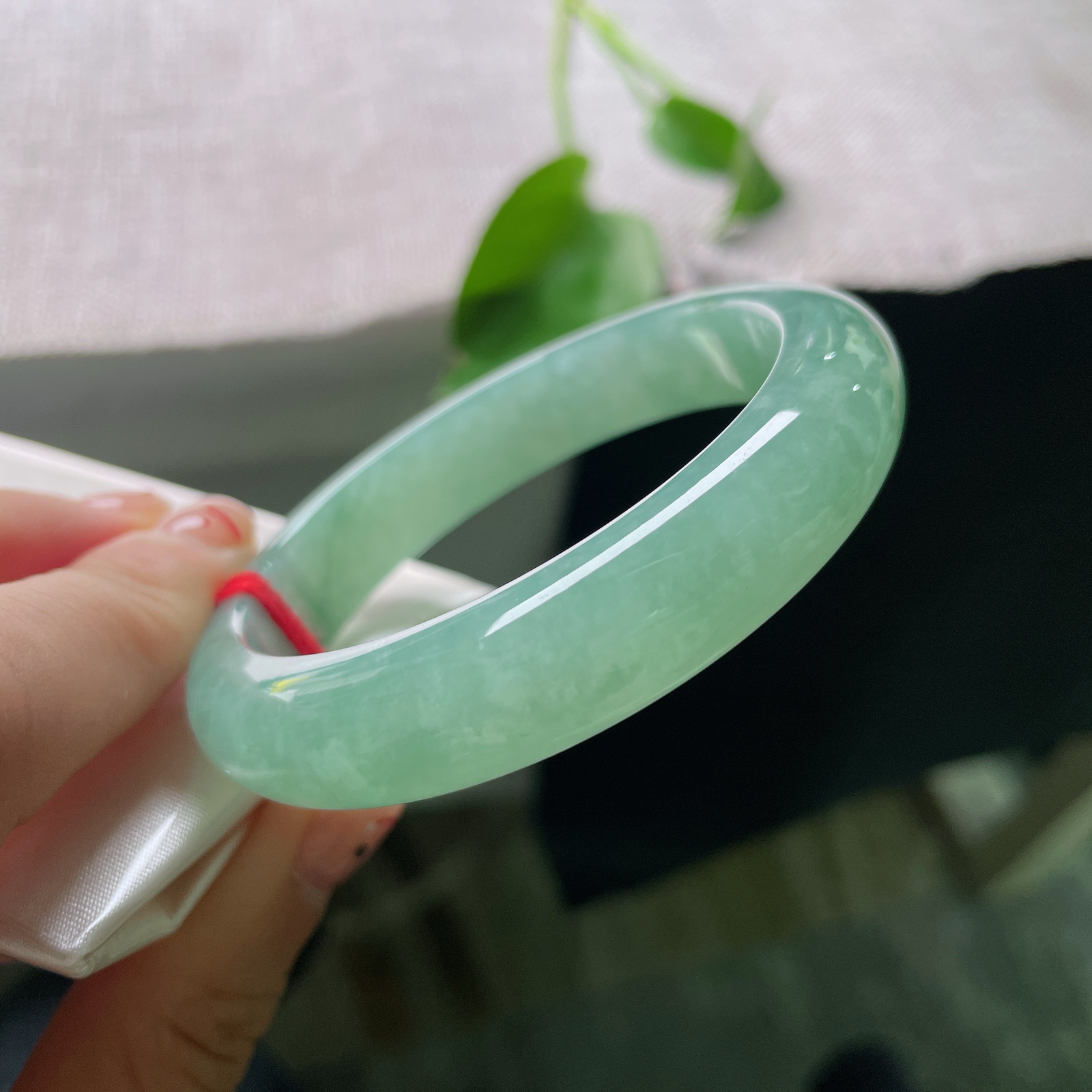 54/12.1/8.3，满绿正圈，无纹裂，一镯匀润满湖翠，清莹绿意绕腕，满目温润春光，ss55042a