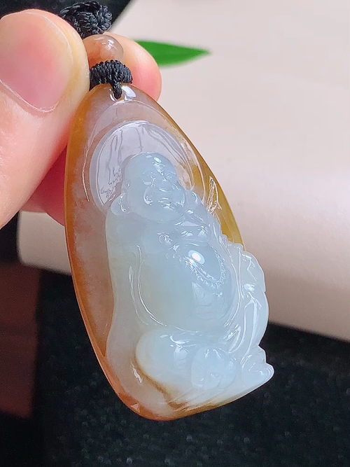 ️ 布袋佛，无裂，尺寸45.7-27.1-14.2mm，包A附证书