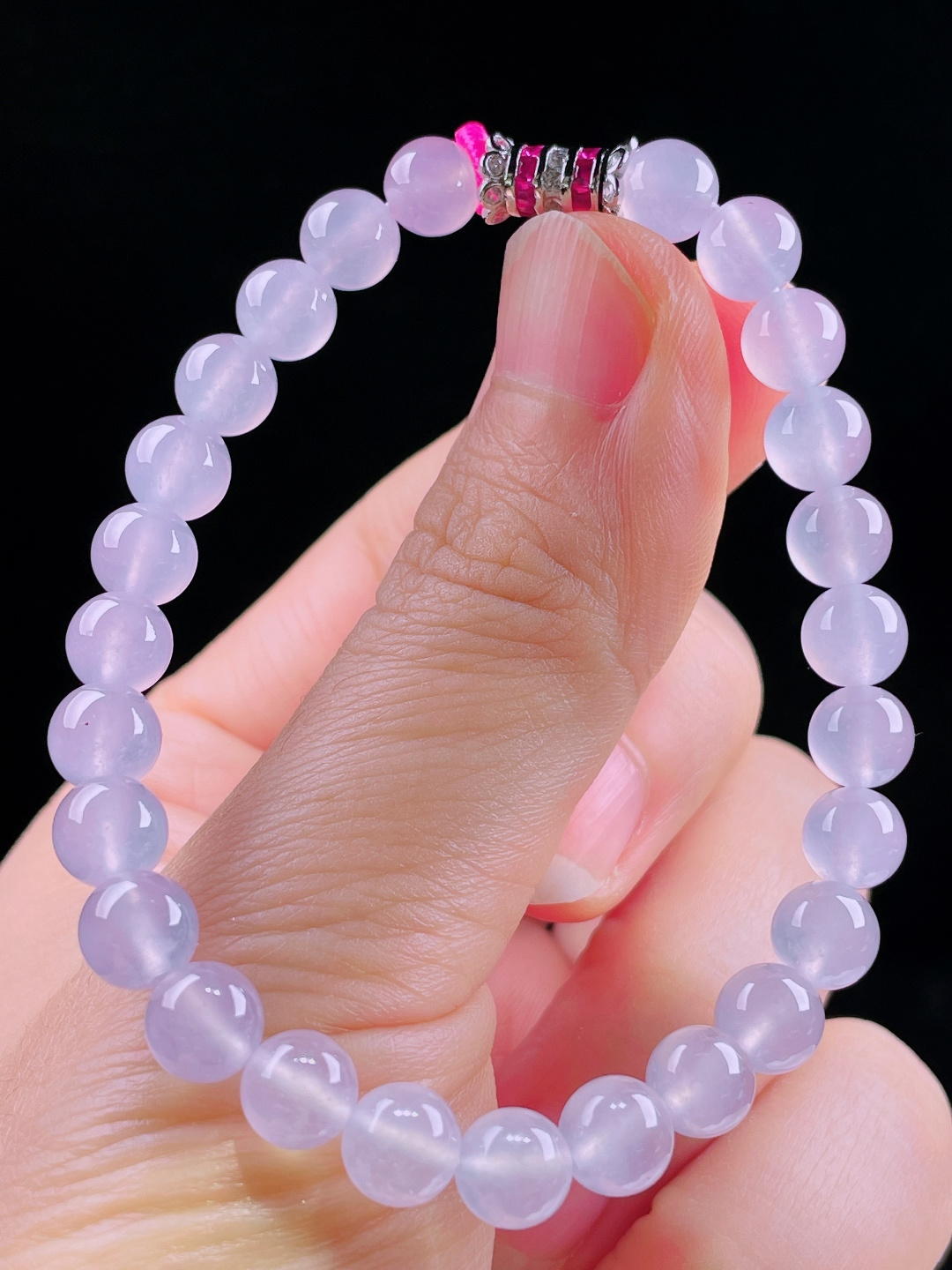 冰紫手串，老种起光，细底通透，尺寸：7.2mm0623