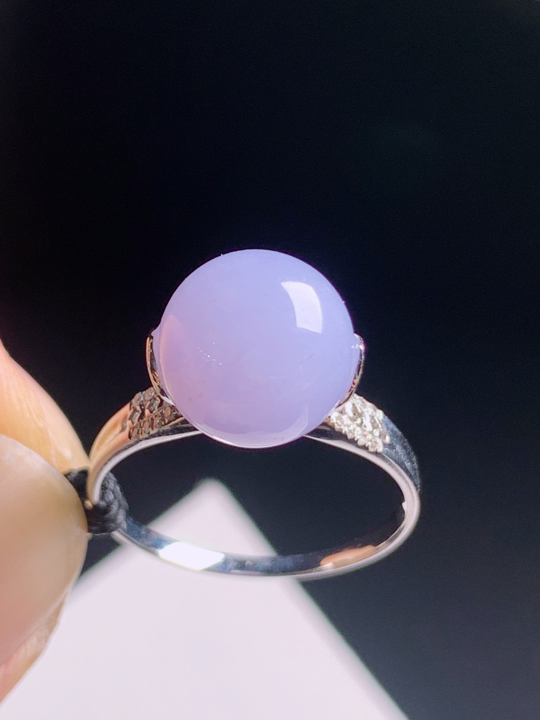 ️ 珠珠戒指，浓紫匀润胶感满满，镶钻戒臂精致温柔