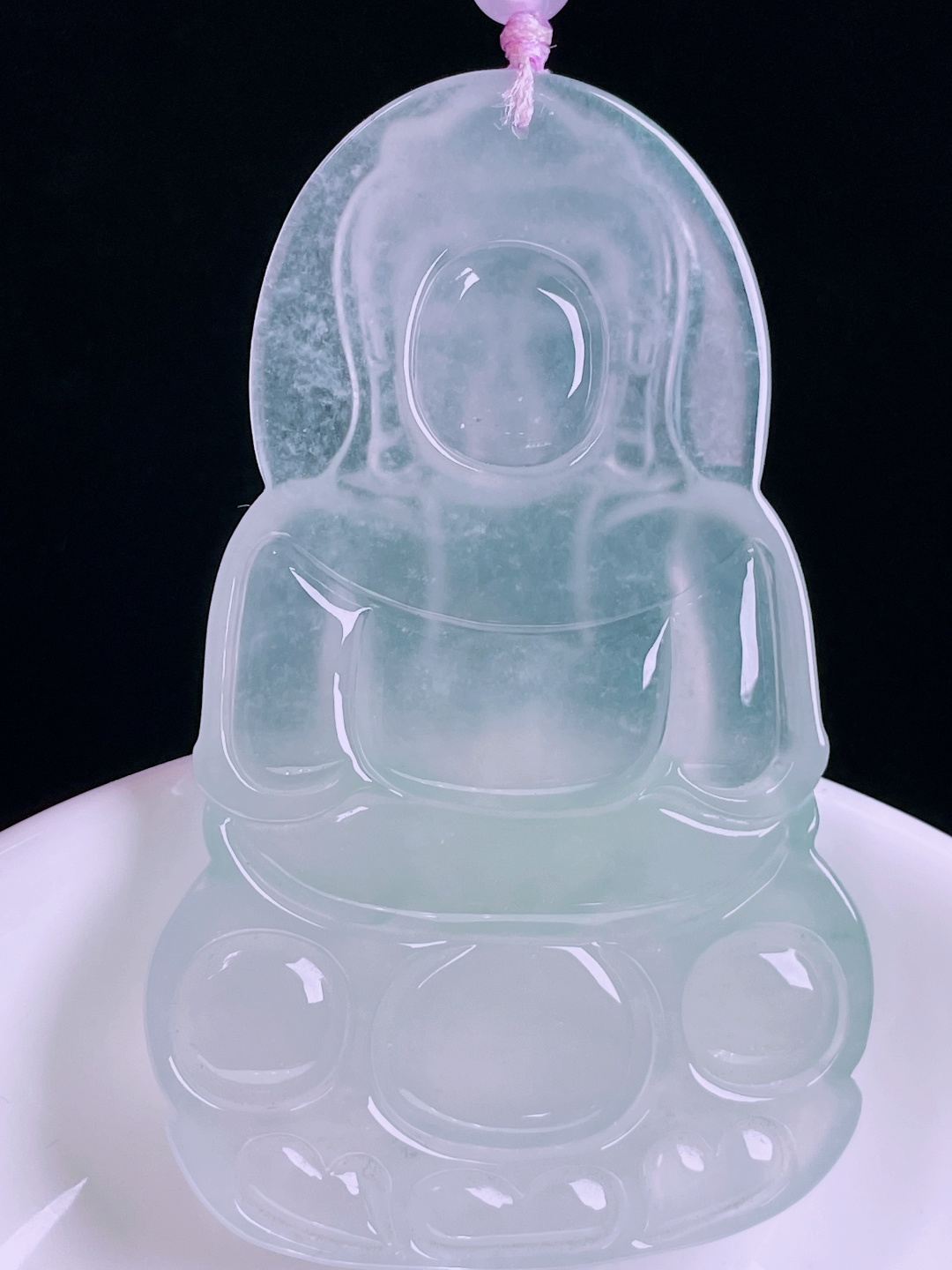 ️观音，老种起光，细底通透，尺寸：65.7/41/6.3mm0623