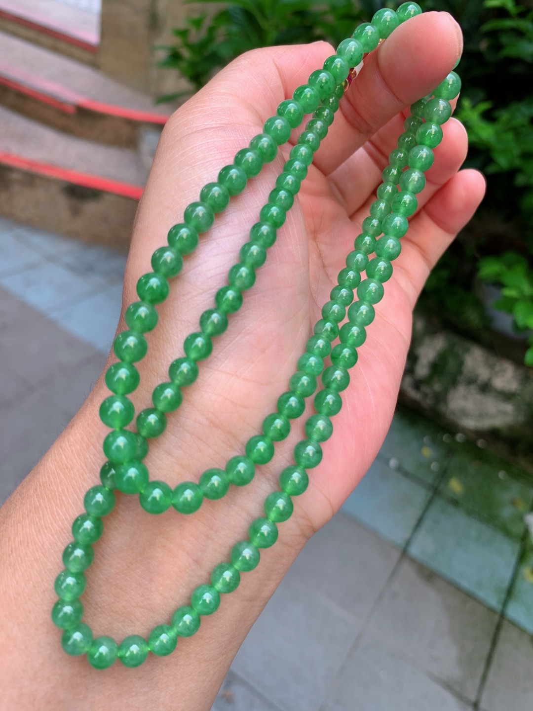 ️ 4.8mm-6.8mm107颗冰绿项链 不议