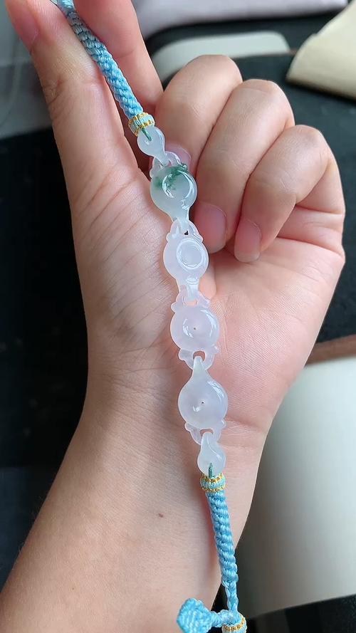 翡翠精品，仿古平安扣手链，冰种，飘花，尺寸88-12-5.5 aa624