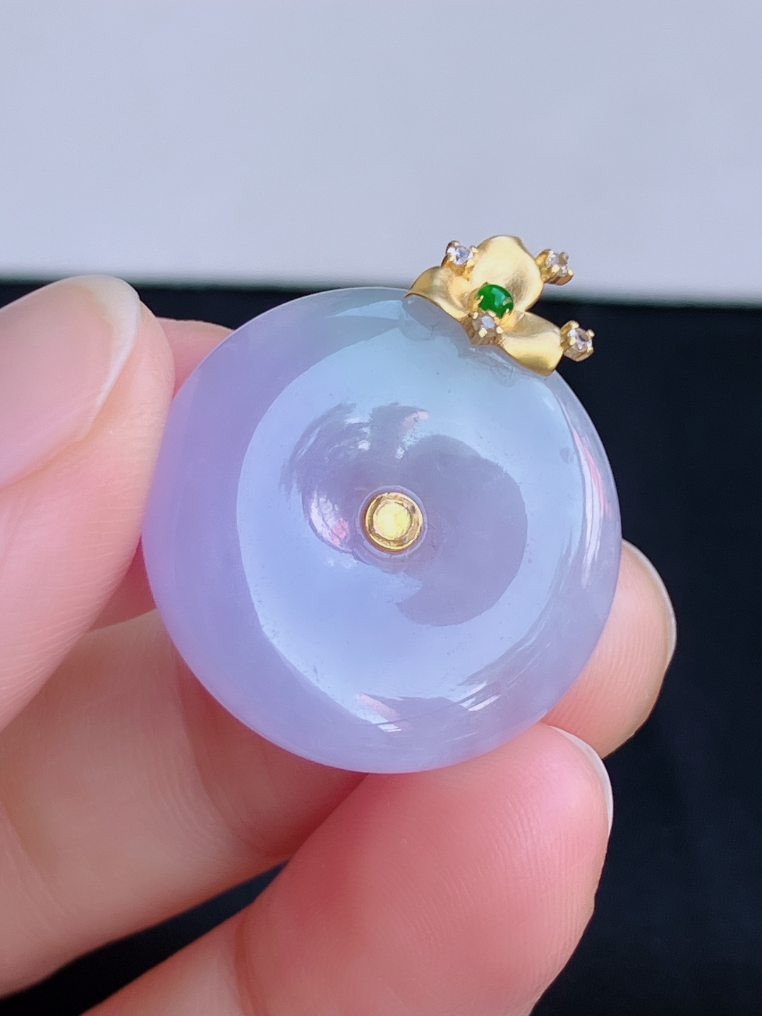 粉紫平安扣，粉粉嫩嫩，尺寸29/23.8/6/自然光实拍