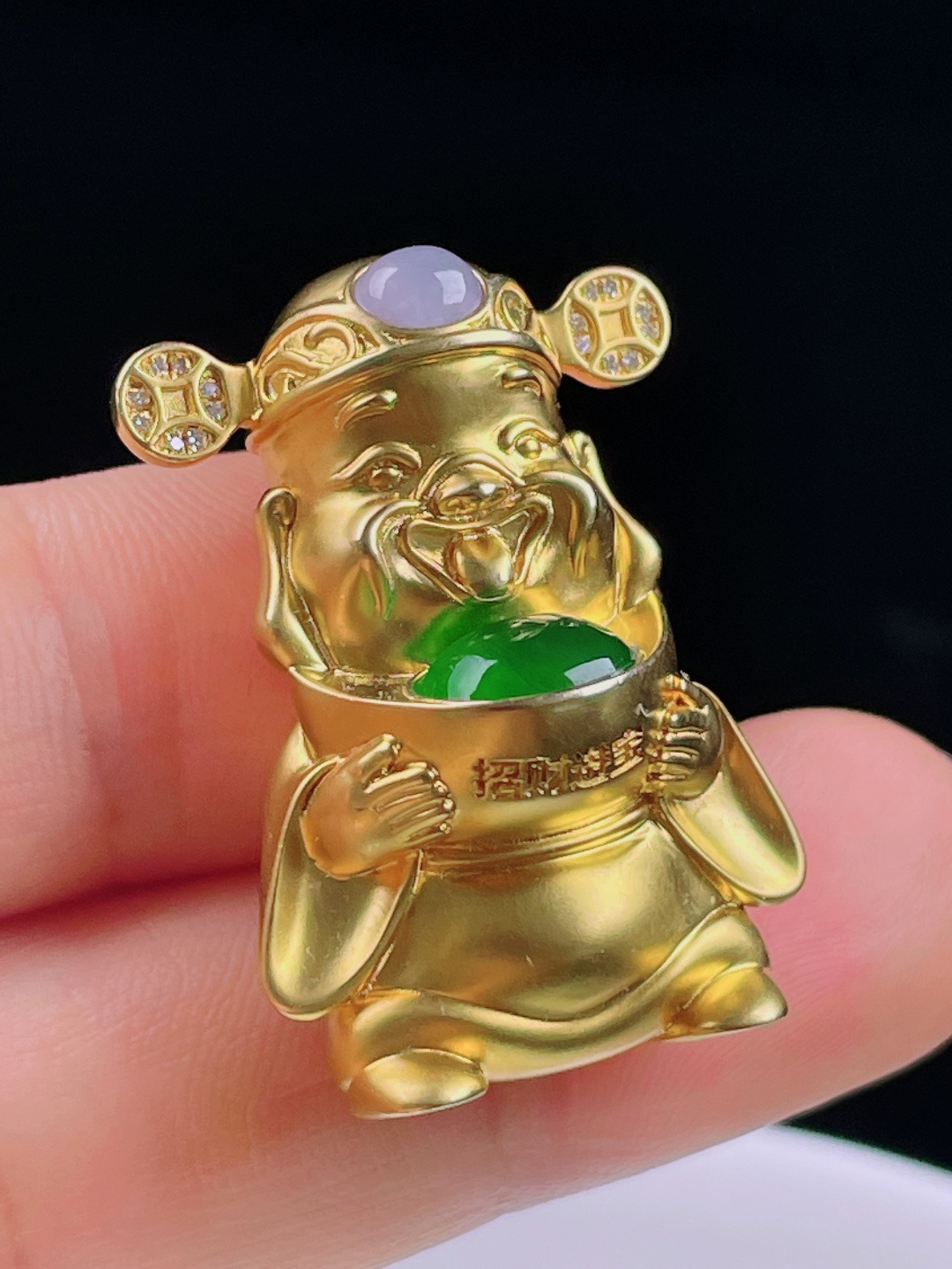 ️冰绿财神，老种起光，细底通透，尺寸：31.7/22/14.5mm0624